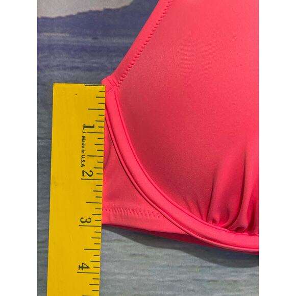 Victoria's Secret Bikini Halter Top Bright Pink Purple accents size 34C - Picture 6 of 7